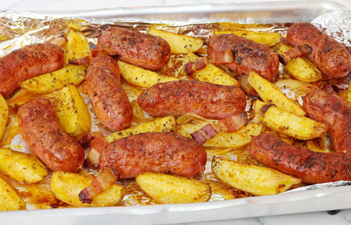 Linguiça ao Forno com Batatas